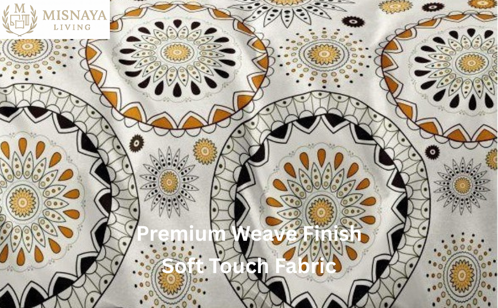 Misnaya Glace Cotton Super Soft Queen, Double Size Bedsheet | Mandala Pattern | 2 Pillow Covers Included