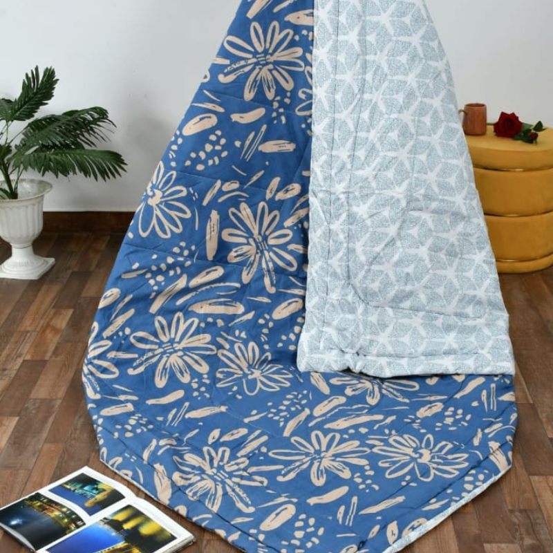 Misnaya Premium Double/Queen Size Floral Printed AC Comforter | 150 GSM | Fibre Alliance Filled | Ultra Soft & Lightweight | Machine Washable