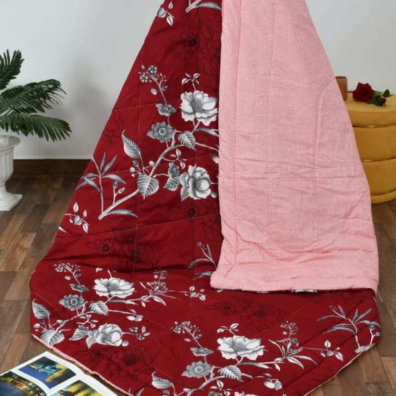 Misnaya Premium Double/Queen Size Floral Printed AC Comforter | 150 GSM | Fibre Alliance Filled | Ultra Soft & Lightweight | Machine Washable