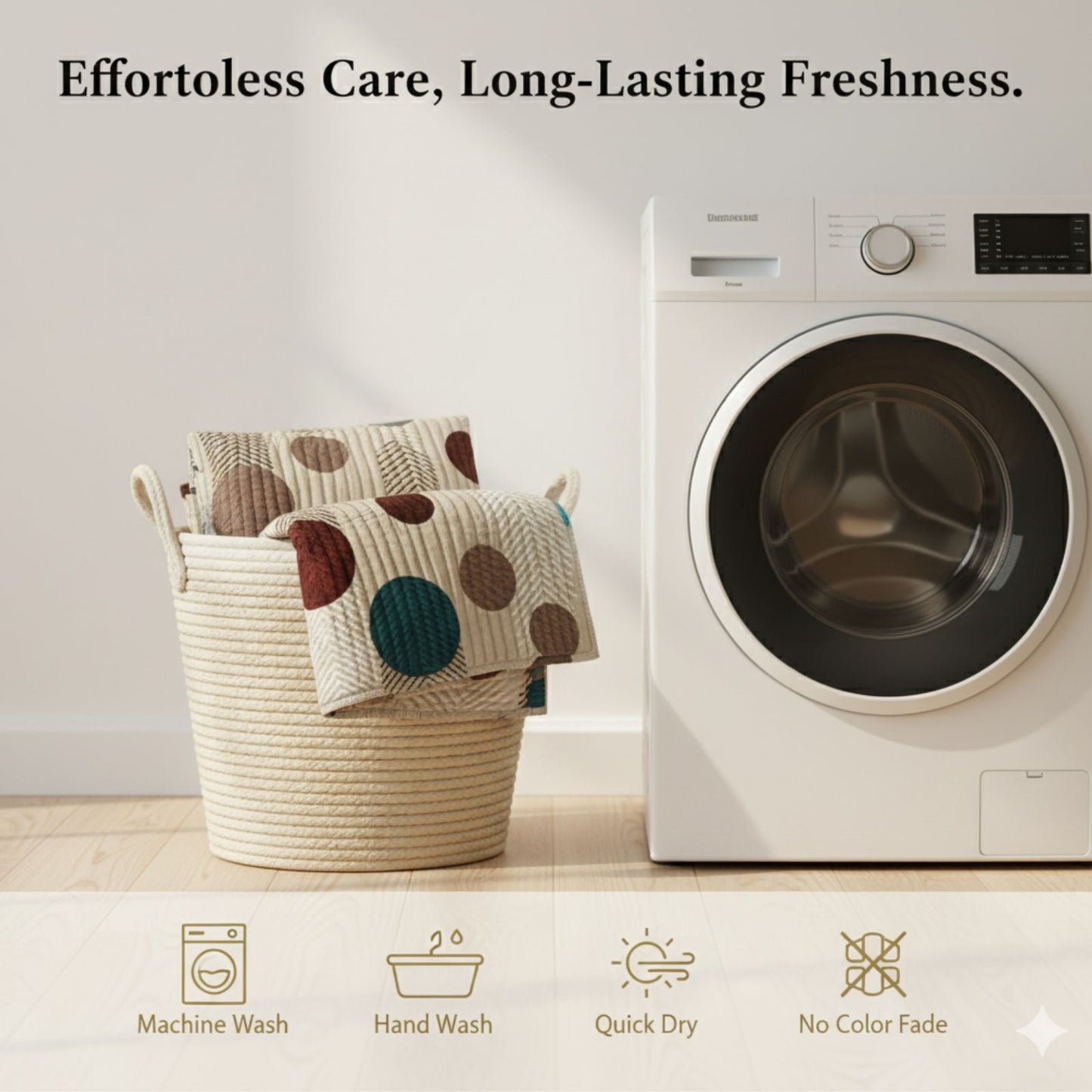 Misnaya Premium Warm Flanno 3-Piece Double Bedsheet Set | Warm Flannel Multi Dot Design Flat Bedsheet with 2 Pillow Covers | 90x100 Inches