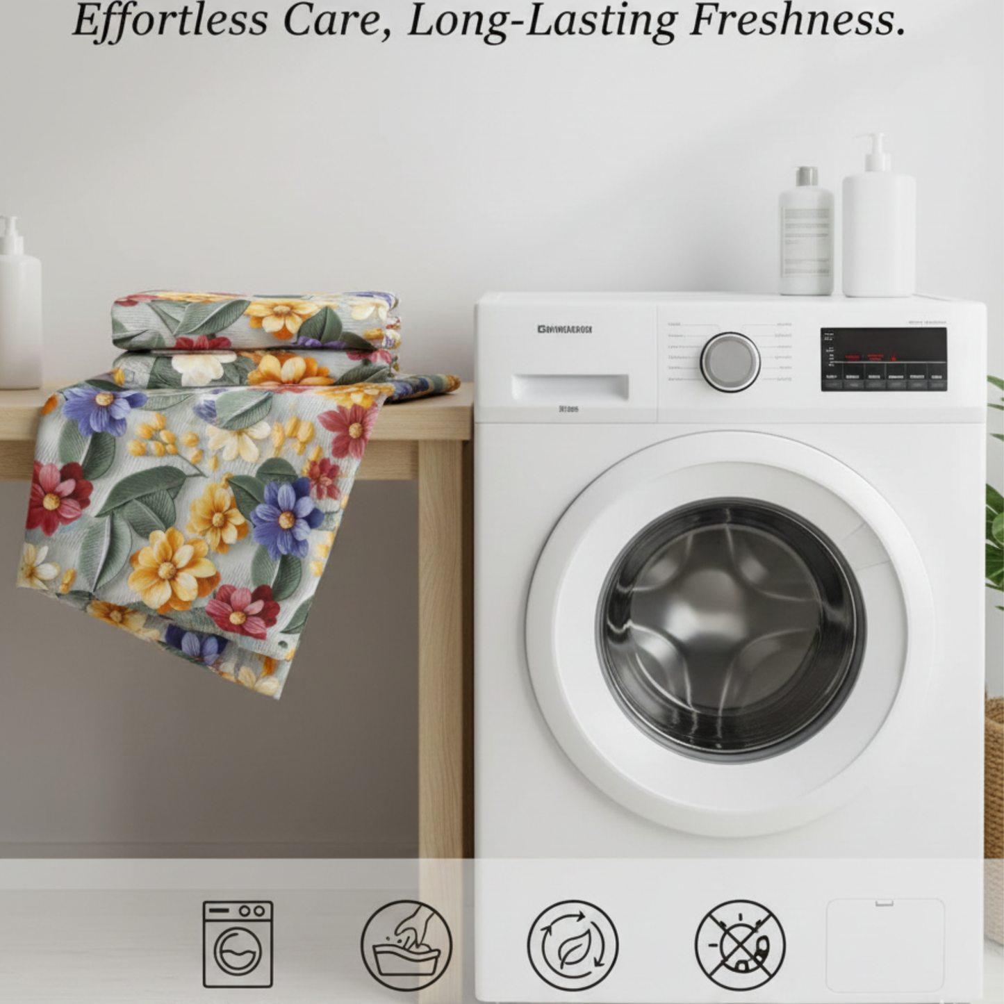 Misnaya Premium Glace Cotton 7D Floral Spring Garden Blossom King Size Bedsheet 108×108 Inch with 2 Matching Pillow Covers