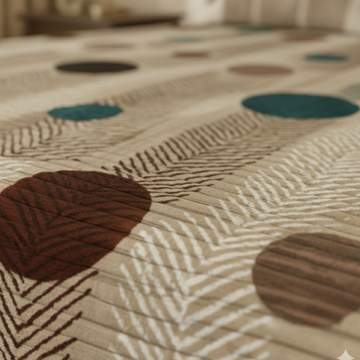 Misnaya Premium Warm Flanno 3-Piece Double Bedsheet Set | Warm Flannel Multi Dot Design Flat Bedsheet with 2 Pillow Covers | 90x100 Inches