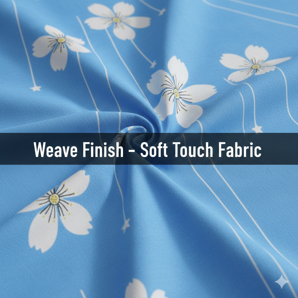 MISNAYA Super Soft | Sky Blossom – Sky Blue 200 GSM Elastic Fitted Bedsheet for Double Bed (72×78 Inches) | Fits Up to 8-Inch Mattress