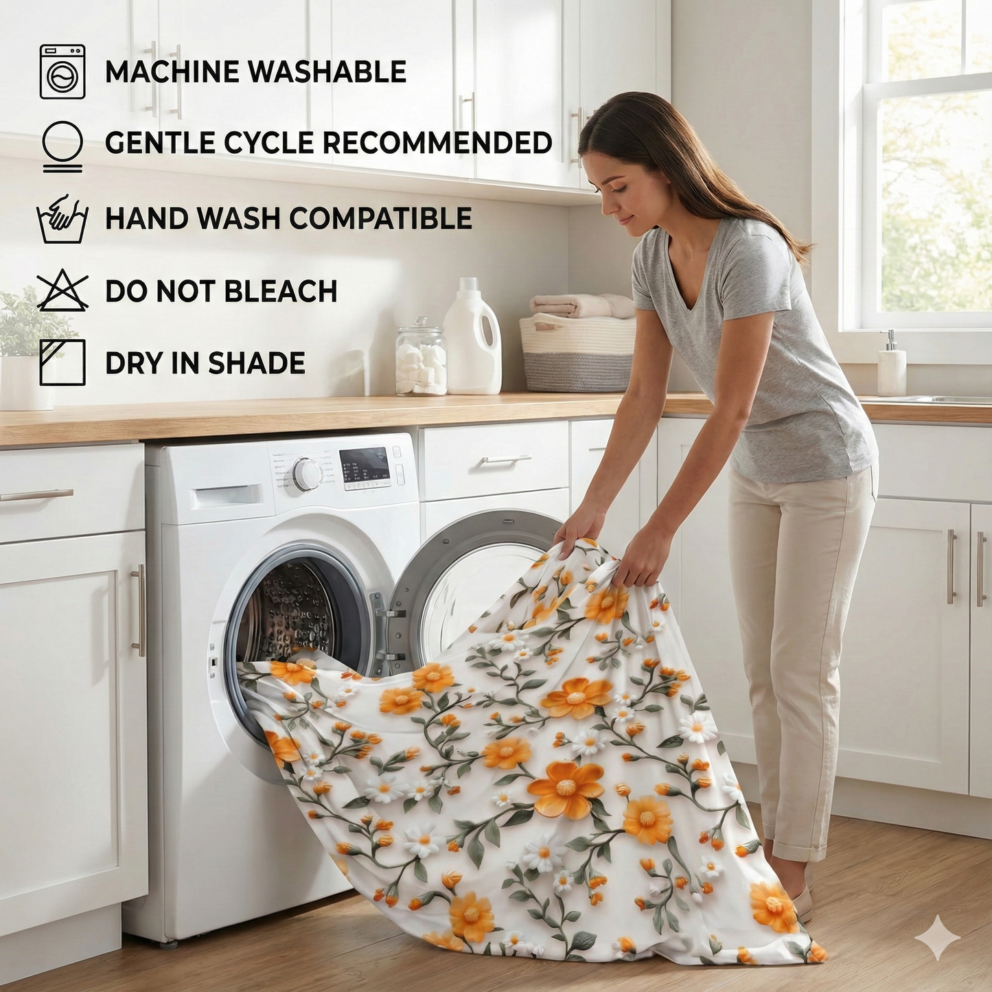 Misnaya Marigold Dreams 7D King Bedsheet 108×108 Inches with 2 Matching Pillow Covers