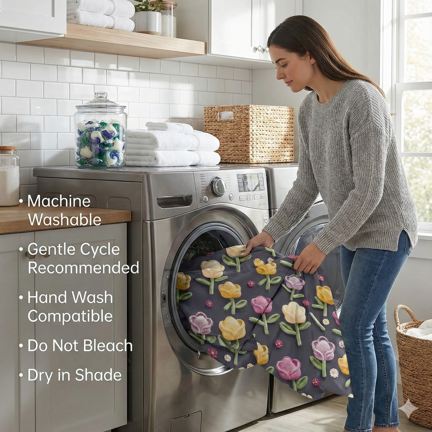 Misnaya Twilight Tulip Garden 7D Glace Cotton King Bedsheet 108×108 Inches with 2 Matching Pillow Covers