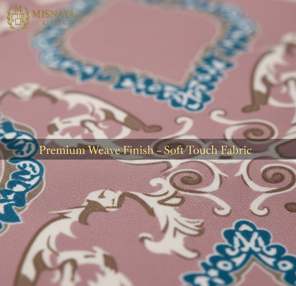 Misnaya Glace Cotton Super Soft Queen, Double Size Bedsheet |  Royal Damask Print | 2 Pillow Covers Included