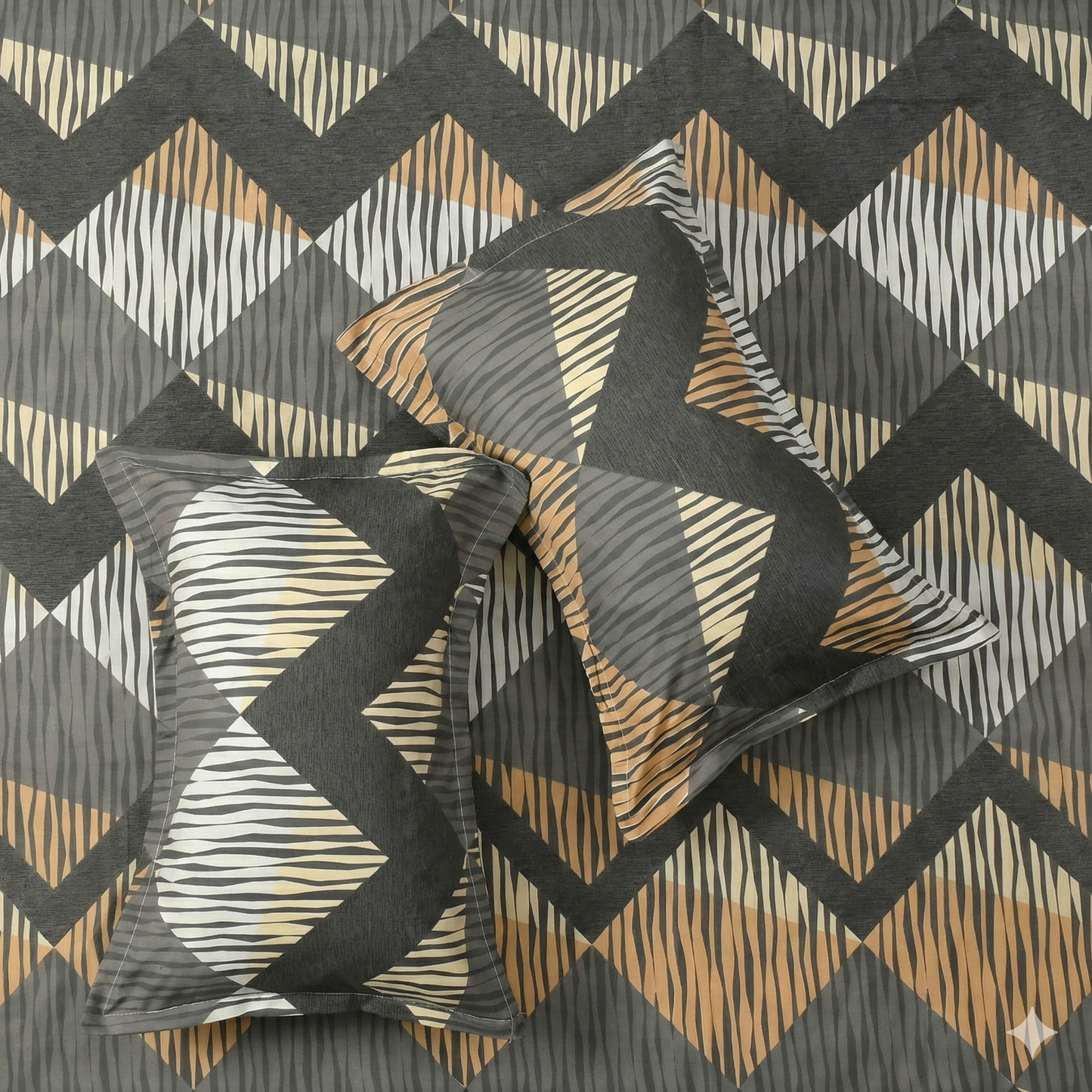 Misnaya Living Urban Slate Soft Glace Cotton Double Bedsheet 90×100 Inches with 2 Matching Pillow Covers