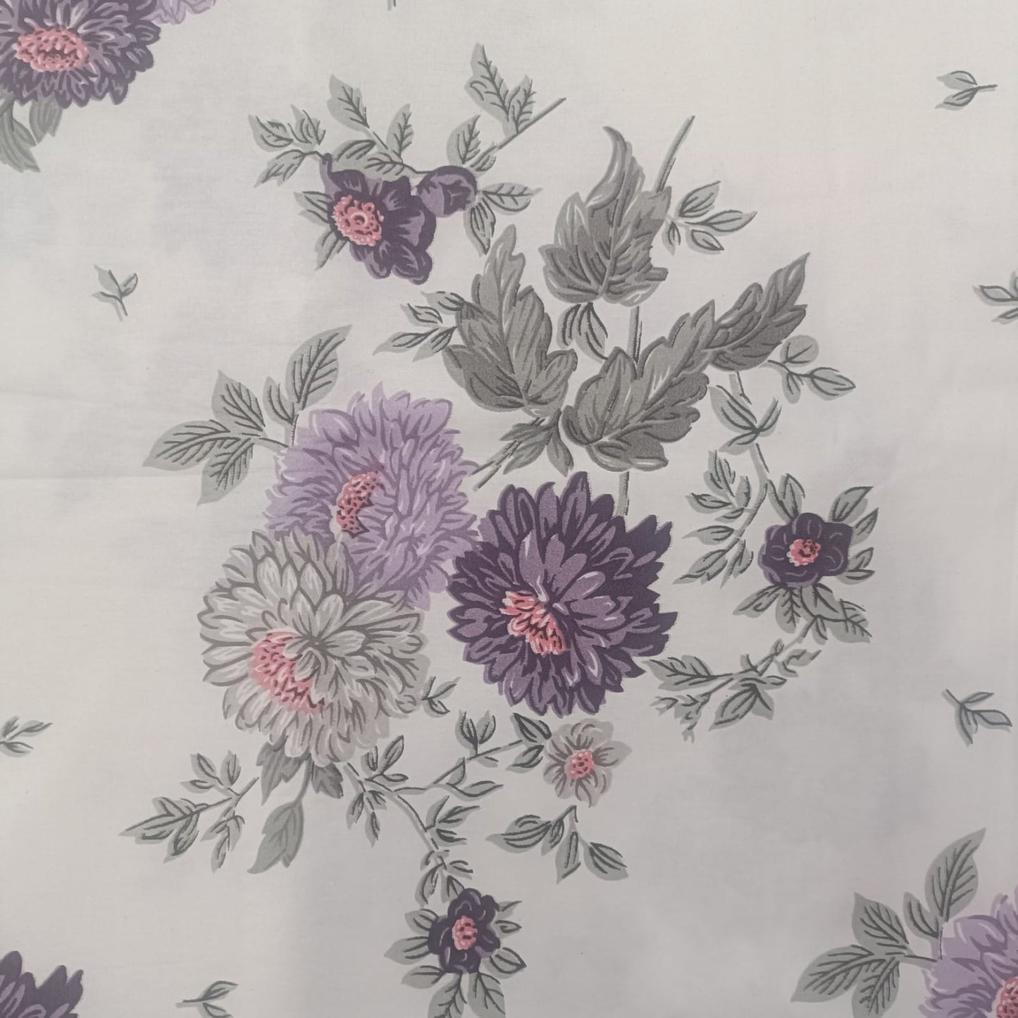 MISNAYA Lavender Grace – Premium King Size 108X108 Inches Super Soft 310 TC Twill Cotton Bedsheet with 2 Matching Pillow Covers