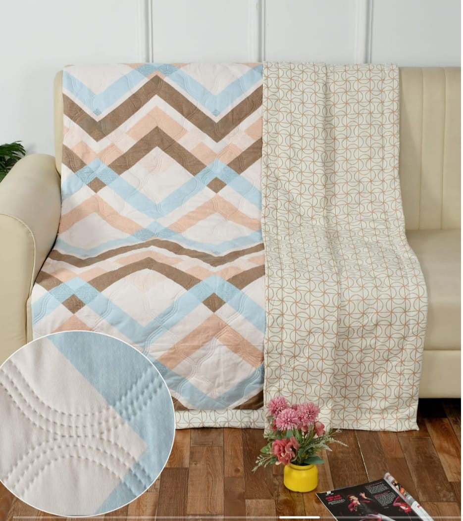 Misnaya Reversible Quilted Double Bed AC Comforter – Premium 200 GSM Relainace Fibre | Fine Supersoft Cotton Sateen | 90×100 Inches | All-Weather Comforter