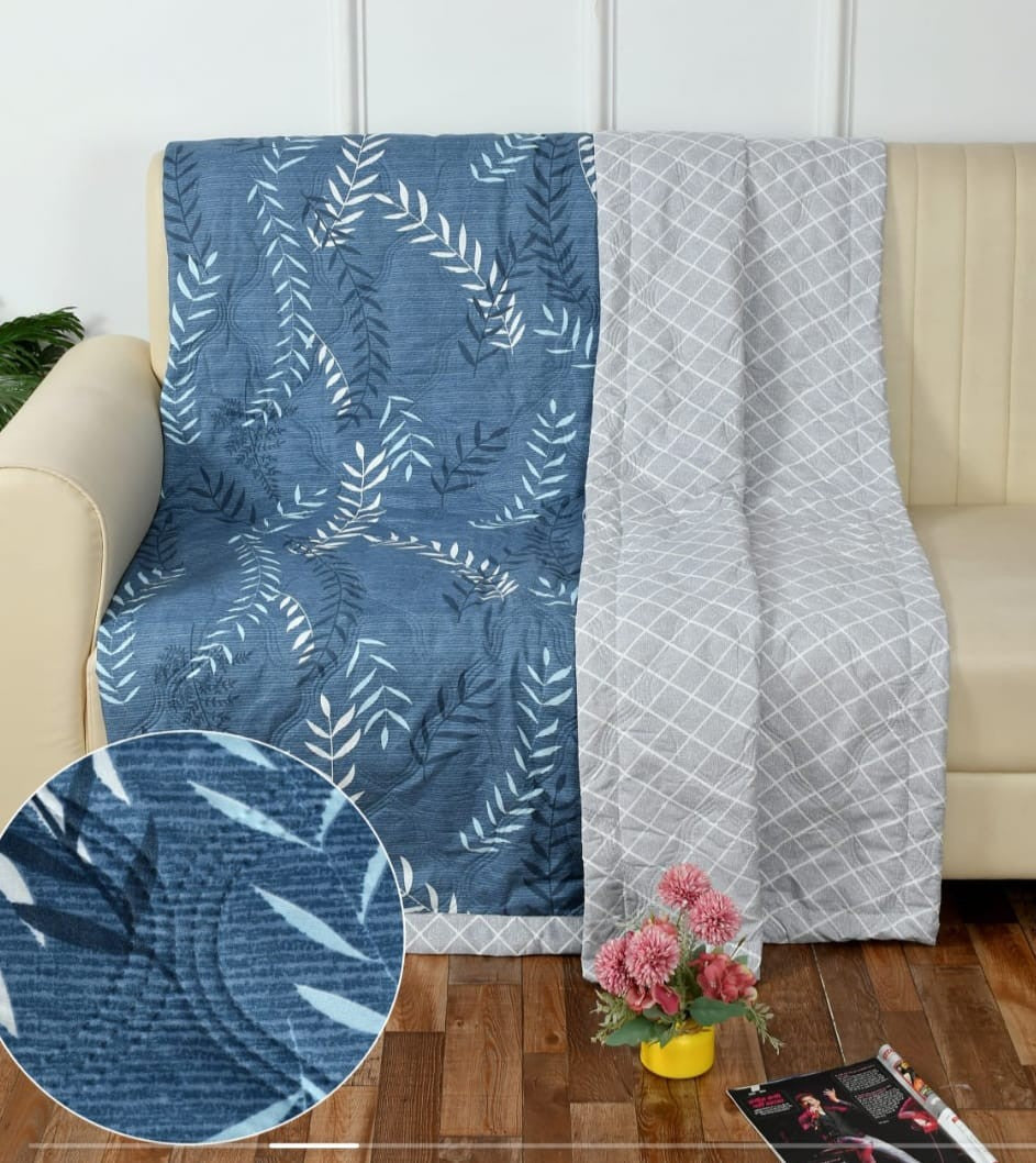 Misnaya Reversible Quilted Double Bed AC Comforter – Premium 200 GSM Relainace Fibre | Fine Supersoft Cotton Sateen | 90×100 Inches | All-Weather Comforter