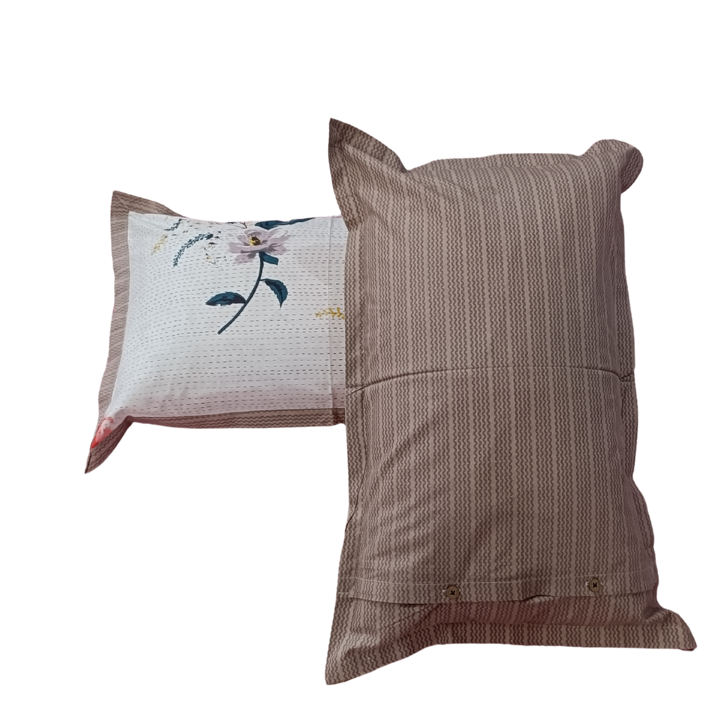 MISNAYA Verdant Bloom – Premium King Size 108X108 Inches Super Soft  310 TC Twill Cotton Bedsheet with 2 Matching Pillow Covers